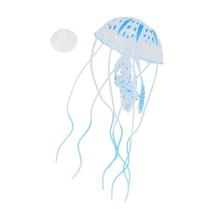 Luminous Artificial Jellyfish for Aquarium Fish Tank Ornament blue