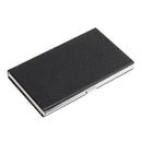 Modern Stainless Steel Leather Pocket Business Name Credit ID Card Holder