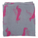 Sausage Dachshund Dog Animal Ladies Scarf Shawl Soft Feel 180 x 90cm White
