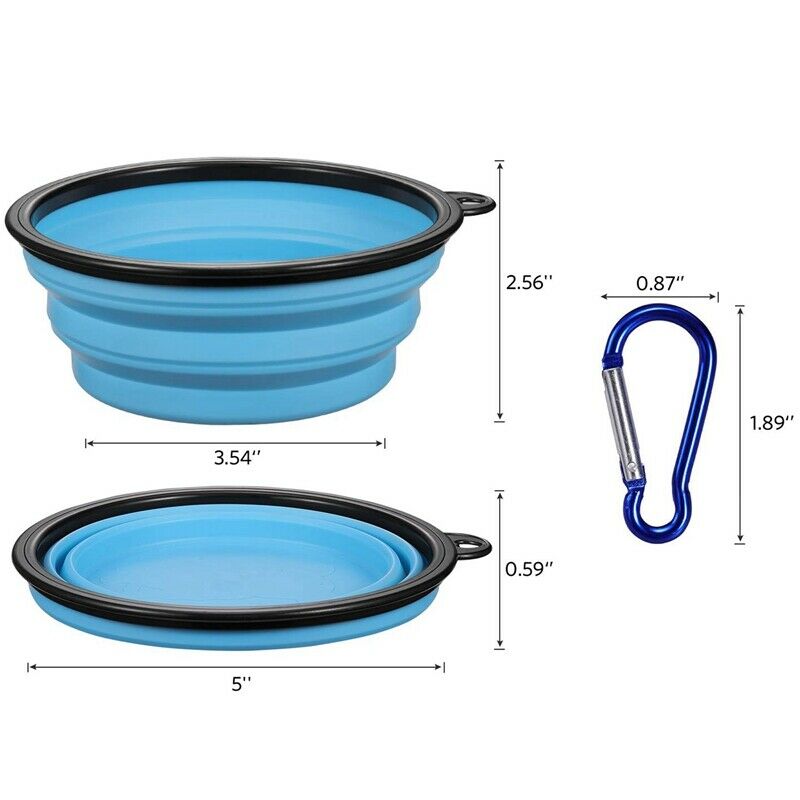 Collapsible Dog Bowl [6-Pack] Travel Portable Dog Bowl(12Oz)Silicone Foldab