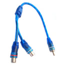 2X Car Home RCA Y Splitter Lead Adapter Cable 1 Male To 2 Female Connector Audio