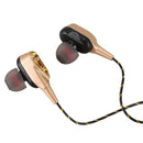 3.5mm HiFi Wired Earphone Dual-Dynamic Quad-core Speaker In-ear earbuds Fle