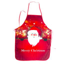 2 Pcs Christmas Apron Printing Christmas Wreath Santa Claus Aprons Big Pock N1Y6