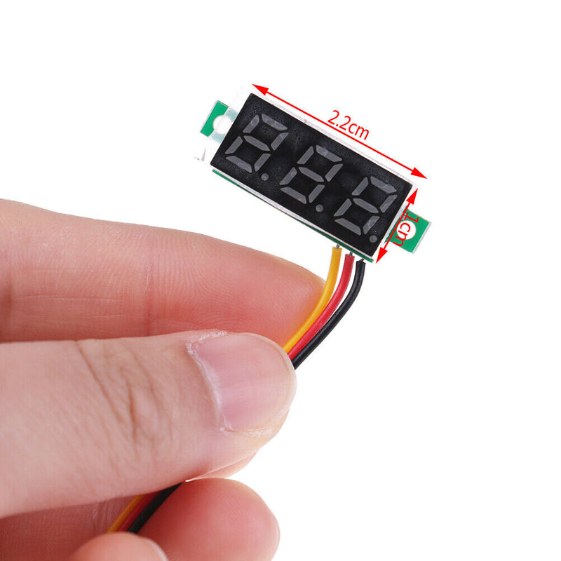 3-Wire mini DC 0-100V voltmeter LED panel 3-digital display voltage  JR