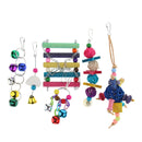6pcs Parrot Toys Set Chewing Swing Rattan Ball String Bells Perches