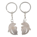 2 Pcs Couple Dolphin Keychain Love Heart Key Chain