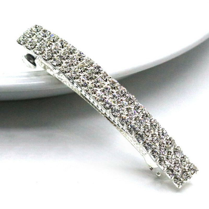Automatic Rhinestone French Barrettes Large Hair Clip Hairpin Hair Accessory