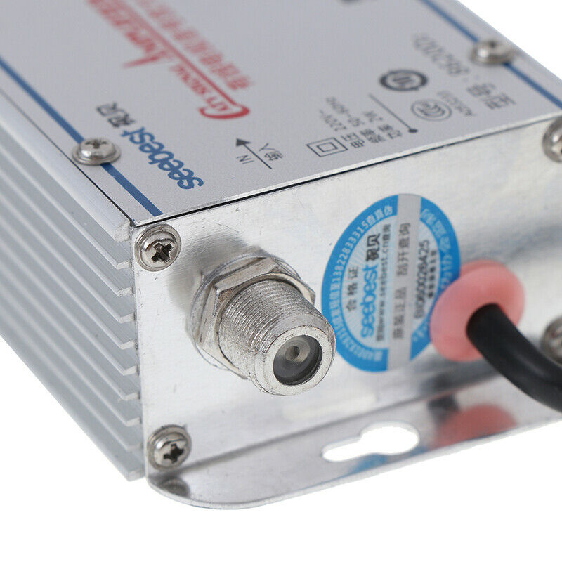 Standard AC 20dB Signal Booster Amplifier Cable TV/UHF/VHF/FM Antenna Split.ES