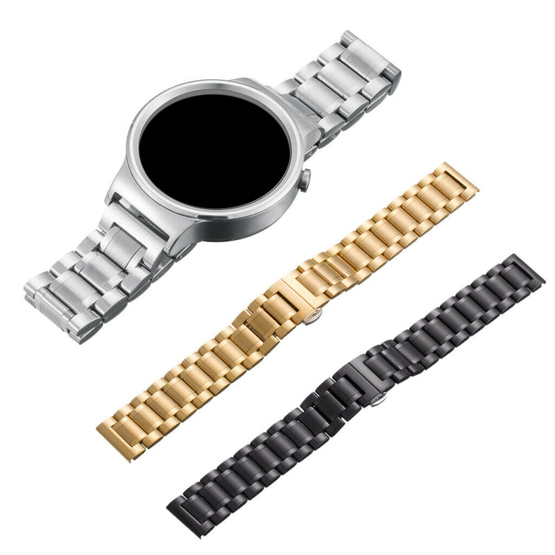 Stainless Steel Wristband & Butterfly Closure for HUAWEI Watch Black