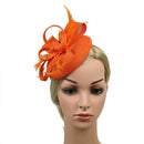Race Wedding Feather Pillbox Hat Fascinator Derby Party Headband Clip Orange