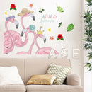 Pink Flamingo Wall Decals Vinyl Peel Stick Removable Wall Stickers DIY Decor
