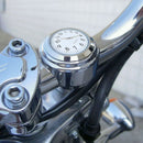 7/8" 1" Motorcycle Bike Chrome Waterproof White Dial Handlebar Clock Glow Watch