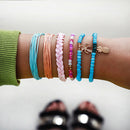 6pcs Boho Ethnic Weave Rope Bracelet DIY Beads Bangles Jewelry (Style 6) A