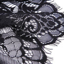 3 Yards Black Eyelash Tassel Floral Lace Trim for Wedding Dress Sewing Craft