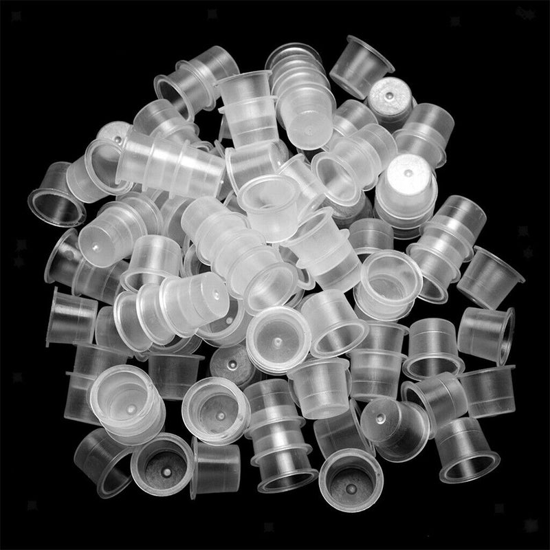 100pcs Disposable Plastic Tattoo Cup Pot Pigment Ink Holder Tattoo Tools S