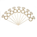 10X Diamond Ring Cupcake Toppers Engagement Wedding Party Table Decorations JR