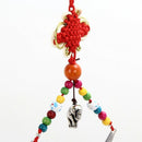 Lucky Elephant Wind Chimes Outdoor Windbell Copper Chinese Knot Beads Chris I9J6