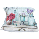 Fashion Retro Style Flower Vase Printed Pillow Cover Living Room Flowers Pi