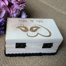 Bird Couple Mr Mrs Retro Wedding Ring Bearer Box Wood Display Jewelry Holder