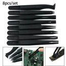 8Pc/Set Electronic Hand Tool PCB Repair Tweezers Plastic Tweezer Kit ESD Forceps