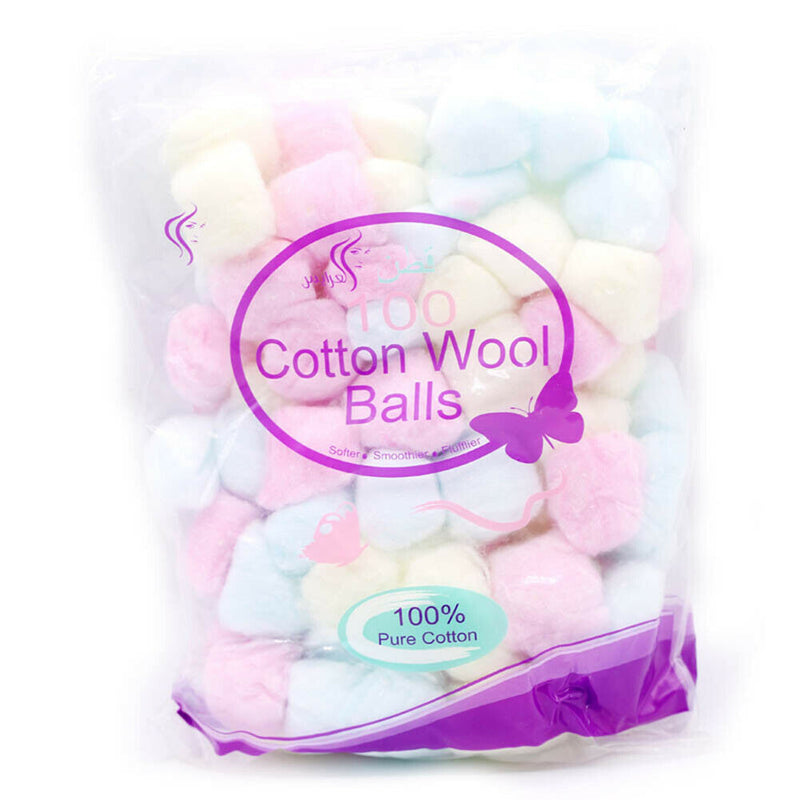 100x Colorful Nail Polish Remover Cotton Balls UV Gel Manicure Removing Wipes