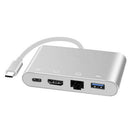 Type-C Hub Adapter To HDMI 4K RJ45 Hub 4 in 1 4K Audio Converter For Macbook