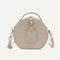 Women Round Shoulder Bag Alligator PU Circle Zip Crossbody Handbag (Beige)