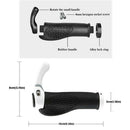 1Pair Ergonomic Rubber Bicycle Handlebar Grips w/ Aluminum Bar Ends (Ivory)