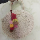 1pc Colorful Boho Pom Pom Key Chain Bag Accessories Tassel Bag Purse Rainbo A2E9