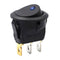 3 Models LED DIY Round Light Rocker Switch Power Button Switches (Blue)