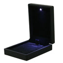 LED Lighted Necklace Box Rubber + Plush Pendant Case for Jewelry Display We