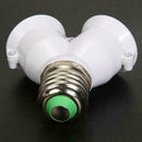 E27 1 To 2 Base Adapter LED Halogen Lamp CFL Bulb Adapter Base Converter P8Y7