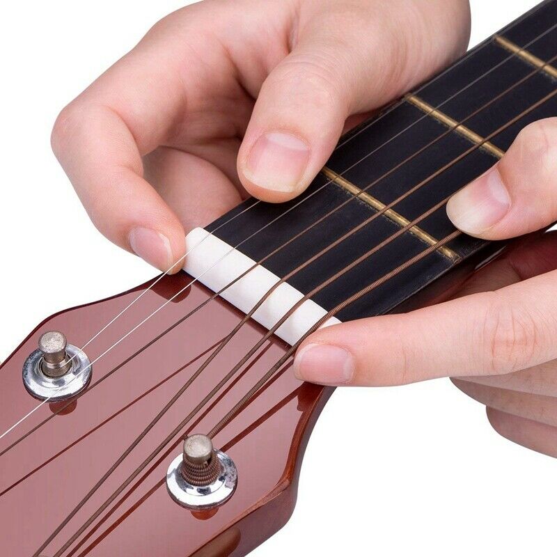 3 Set (6Pcs) Guitar Nut And Acoustic Bridge Saddle Made Of Bone For 6 Strin