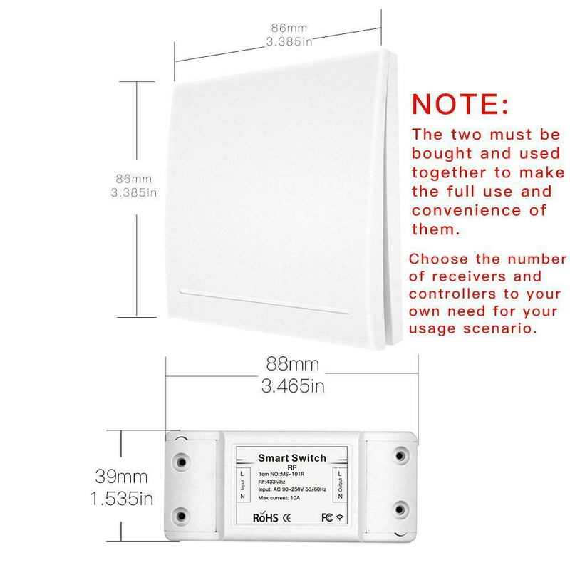 Smart Home WiFi Wireless Switch Module Mobile Remote Control Switch (RF433) A