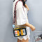 Women Retro Square Zipper Shoulder Crossbody Bags Ladies Handbag (Black)