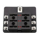6 Way Blade Fuse Box Holder with LED Light Damp-Proof Block Marine Car Boat I1L8