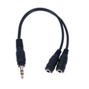 3.5mm 1 Male to 2 Female Y Splitter Stereo Extension Audio Cable (Black)