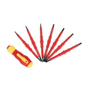 Screwdriver Repair Kit Insulation Electric Manually Red 7pcs