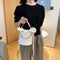 Alligator PU Bucket Bag Women Chain Shoulder Crossbody Handbag (White) A#S