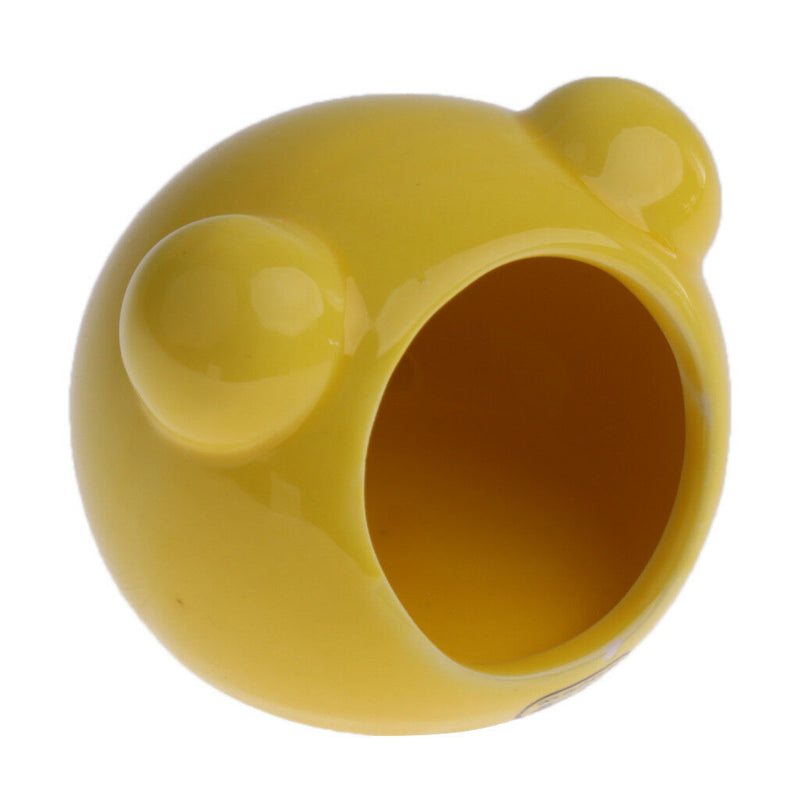 Ceramic Hamster Bed Comfortable Sleeping Small Animal Pet House Yellow