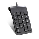 Portable External Plastic USB Wired Numpad 18 Keys Mini Numeric Keypad Keyboard