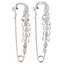 Clear Crystal Safety Pin Brooches Suit Sweater Scarves Scarf Pins Charm Jewelry