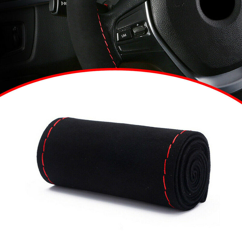 1 Set DIY Suede Car SUV Steering Wheel Cover Steering-wheel Hand Sewing Soft