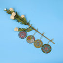 4pcs DIY Key Chains Mandala Art Photo Tibet Crystal Charm Pendant Necklac SHU