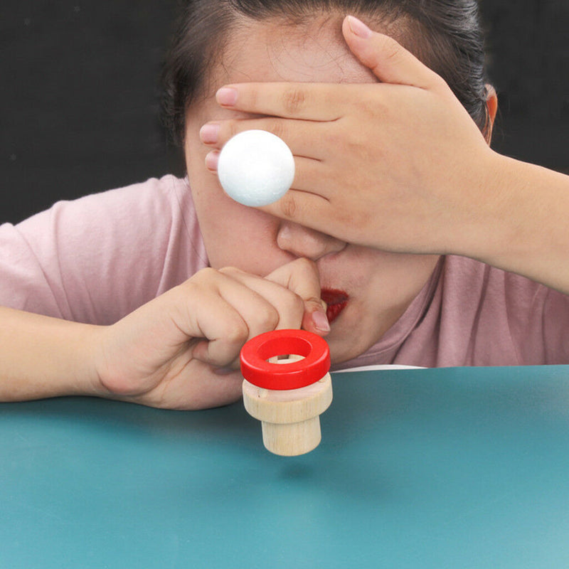 Classic Wooden Game Floating Ball Blow Pipe & Balls Blowing Educational Toys