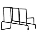 Iron Display Easel China Bowl Dish Plate Holder Organizer Rack Black 3 Grids