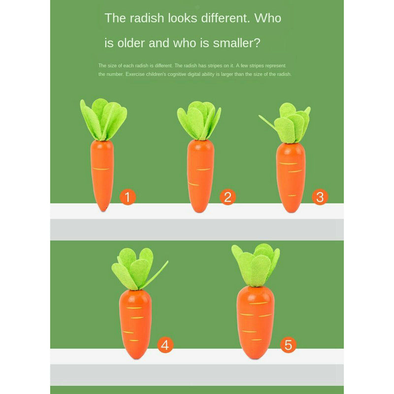 Wooden Plucking Toys for Kids Children's Insert Carrot Game To Explore