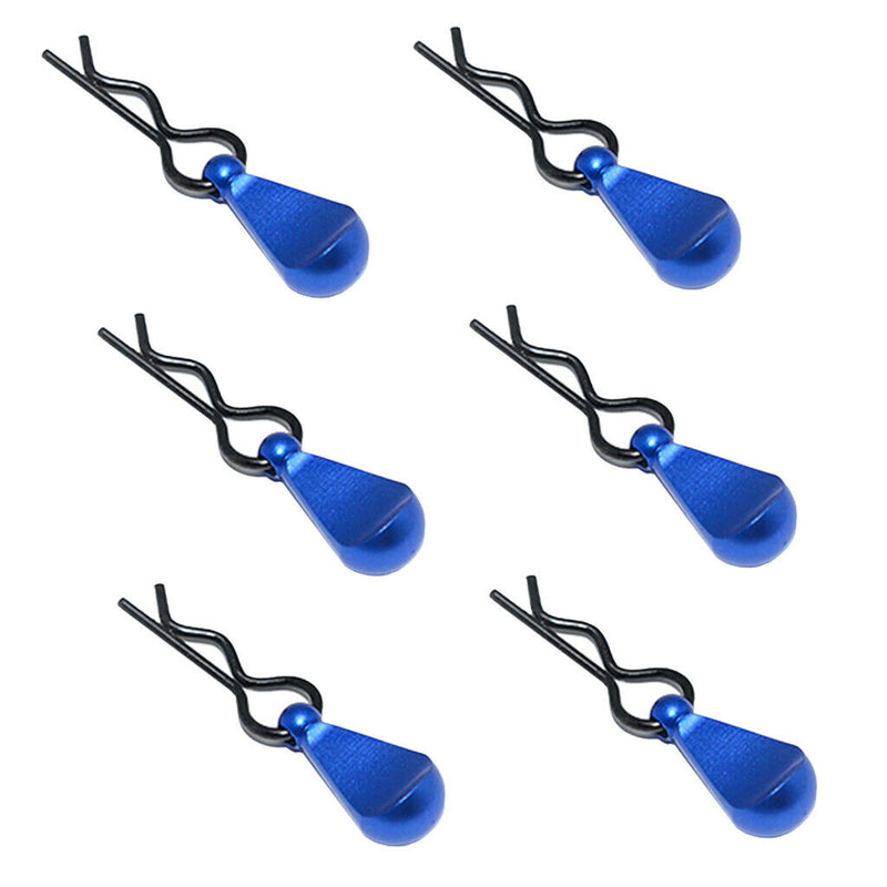 6pcs Metal Body Clip Pins with Pull Tabs for 1/8 1/10 RC Truck Buggy Crawler