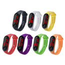 LED Digital Watch Touch Screen Silicone Smart Wristwatch Bracelet Black