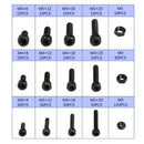 Black Carbon-Steel Cylinder Column Hex Hexagon Screw Set 500Pcs/Set M3/M4/M